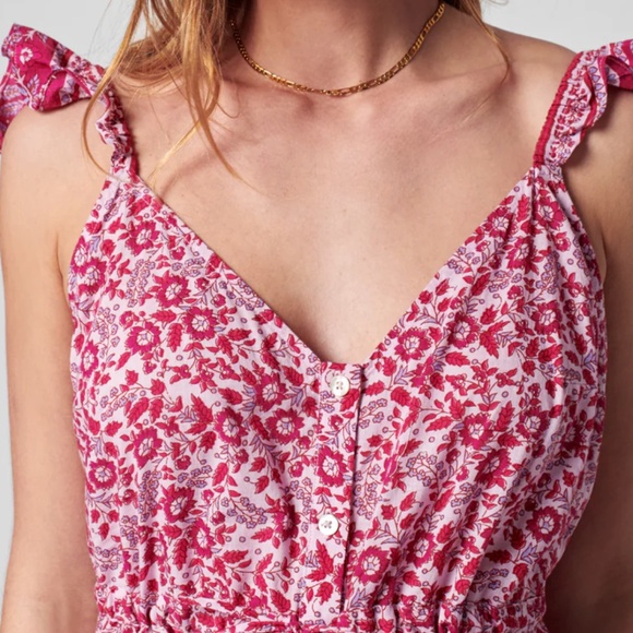 Faherty Hyland Dress in Sun Up Block Print Sz L - Picture 2 of 11